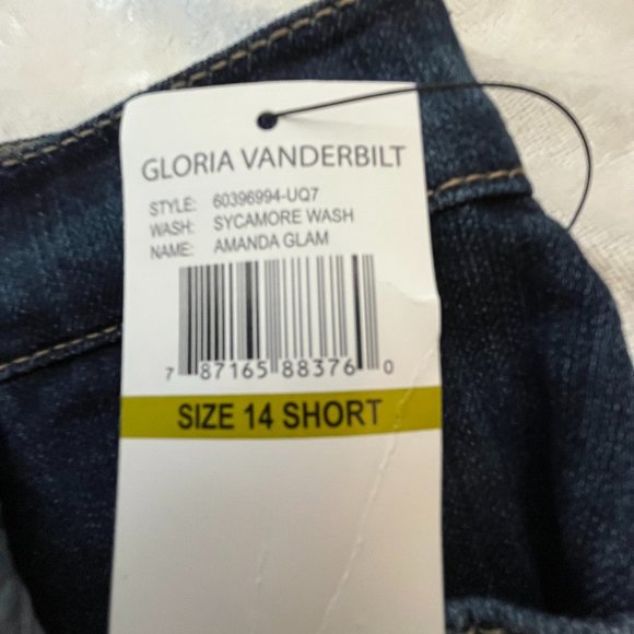 GLORIA VANDERBILT AMANDA ALL AROUND SLIMMING EFFECT JEAN NWT SIZE 14 - Picture 7 of 10